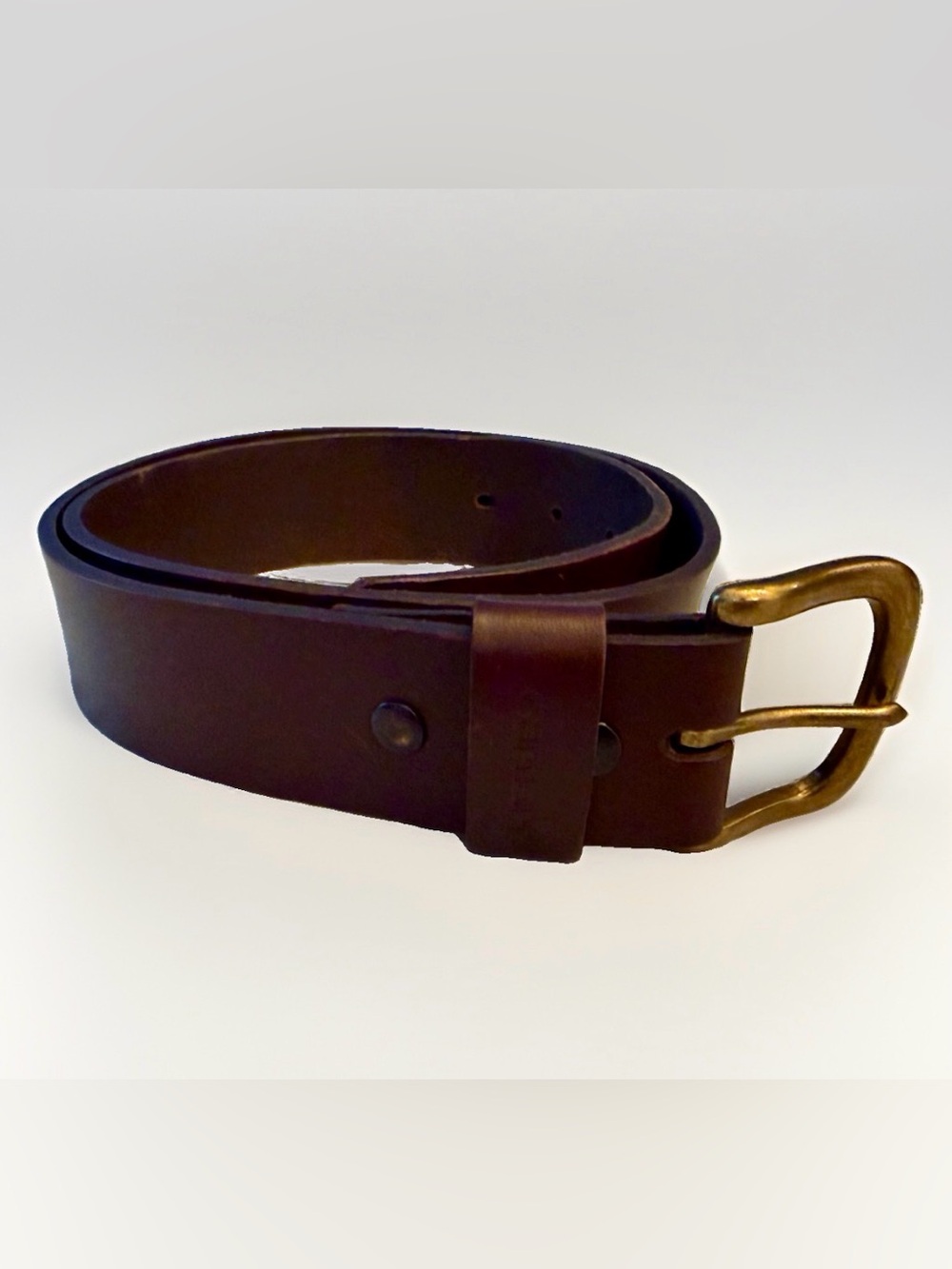 Carhartt 2201 Journeyman Belt Mens 34 Brown Genuine Leather Brass Buckle